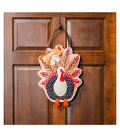 Evergreen Turkey Burlap Door Decor, 13.30x17.50"H