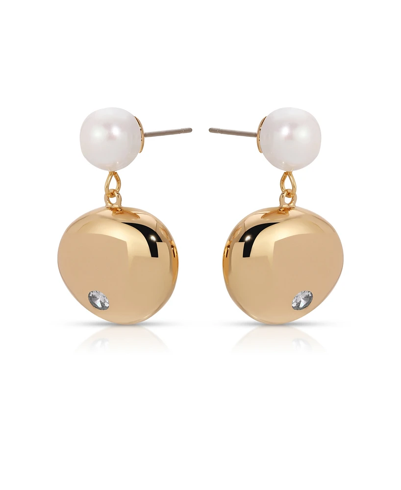 Ettika Pebble and Freshwater Pearl Dangle Earrings