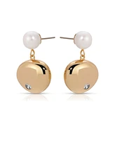 Ettika Pebble and Freshwater Pearl Dangle Earrings