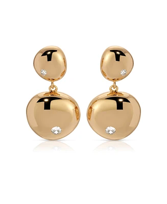 Ettika Polished Double Pebble Drop Earrings