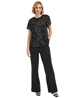 Calvin Klein Women's Short Sleeve Printed Top