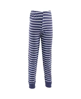 Hudson Baby Big Boys Cotton Pajama Set, Denim Blue Stripe