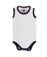 Hudson Baby Boys Cotton Sleeveless Bodysuits, Shark Patrol, 5-Pack