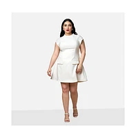 Rebdolls Plus Size Buttercup Short Sleeve Mini Skater Dress