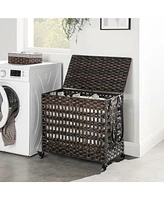 Slickblue Laundry Hamper With Wheels And 3 Removable Liner Bags