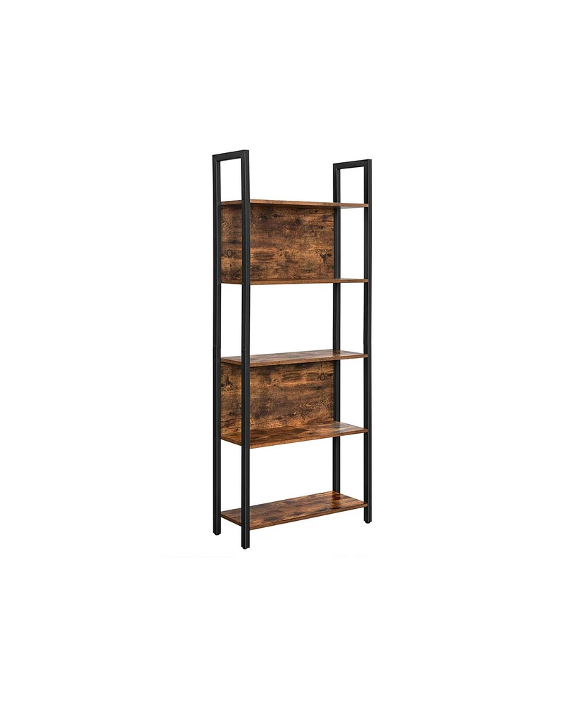 Slickblue 5-tier Bookshelf, Storage Rack Shelf, Bookcase With 5 Shelves, Steel Frame, For Living Room