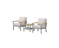 Slickblue 3 Piece Patio Furniture Set, 2 Lounge Chairs and 1 Coffee Table