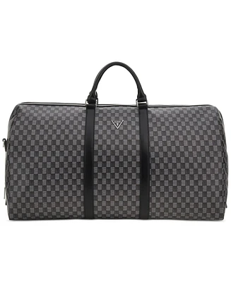 Guess Men's Jet Set Checker Logo Weekender Bag