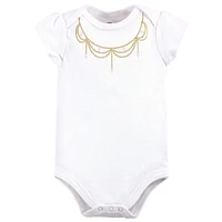 Little Treasure Baby Girls Cotton Bodysuits 5pk, Princess, 12-18 Months