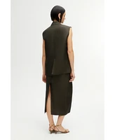 Nocturne Women's Midi Skirt with Back Slits