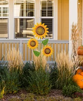 Glitzhome 48.25"H Fall Metal Sunflowers Yard Stake