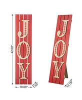 Glitzhome 42"H Christmas Wooden Joy Porch Sign