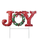 Glitzhome 23.75''L Metal Christmas "Joy" Yard Stake