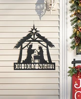 Glitzhome 30"H Christmas Metal Silhouette Nativity Yard Stake or Wall Decor