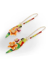 Betsey Johnson Faux Stone Parrot Dangle Earrings