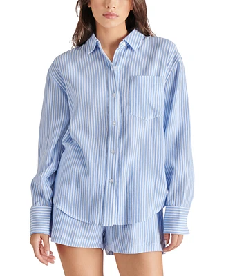 Steve Madden Women's Juna Cotton Striped Collar Shirt