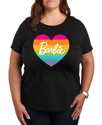 Hybrid Apparel Trendy Plus Pride Barbie Rainbow Heart Graphic T-Shirt