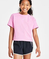 Nike Big Girls Sportswear Essential Swoosh T Shirt Tempo Dri Fit Running Shorts Big Kids Flex Runner 2 Slip On Running Sneakers From Finish Line