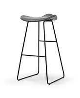 Glamour Home 29.5" Aoi Polyester, Metal Barstool, Set of 2