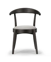 Glamour Home 29.92" Audra Rubberwood, Fabric Dining Chair, Set of 2