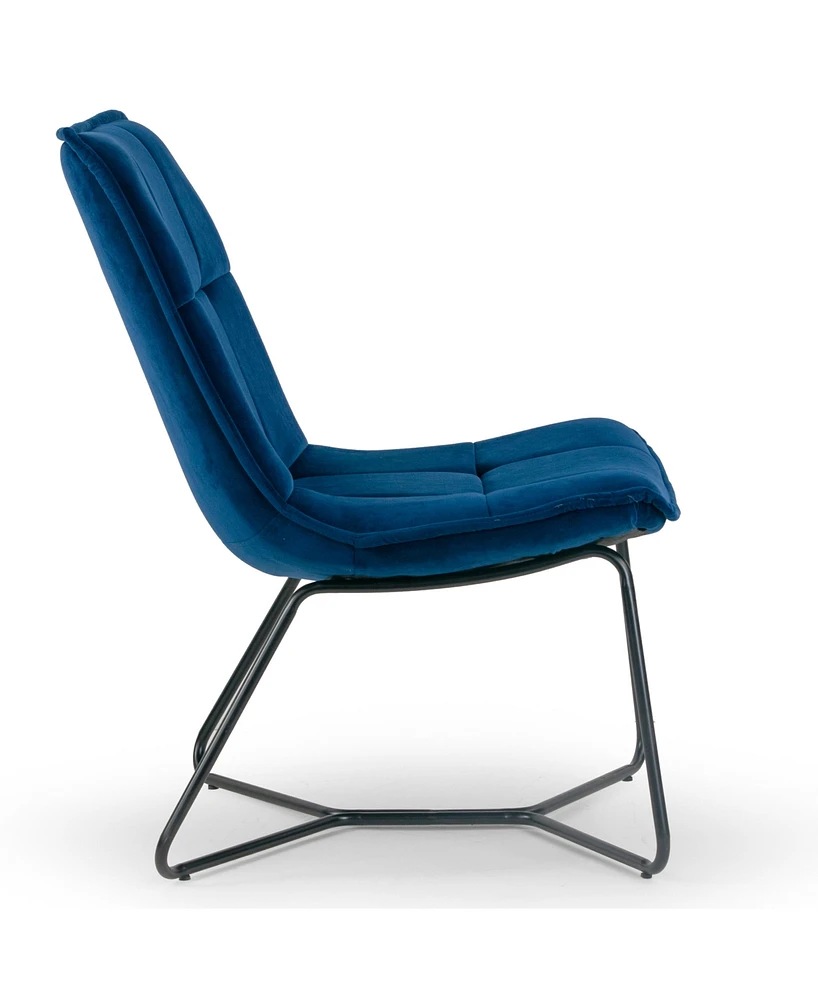 Glamour Home Aurele 26.5" Velvet Fabric Metal Accent Chair