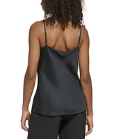 Karl Lagerfeld Paris Women's Embellished Cowl Neck Tank Top