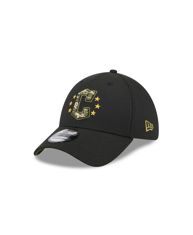 New Era Men's Black Cleveland Guardians 2024 Armed Forces Day 39THIRTY Flex Hat