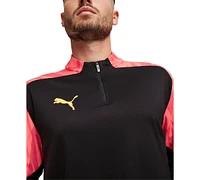 Puma Men's IndividualFINAL Long Sleeve Quarter-Zip Logo Jersey - Black