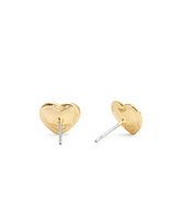 Coach Gold Signature Horse Carriage Heart Stud Earrings