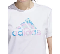 adidas Women's Cotton Tie-Dyed Logo Graphic T-Shirt