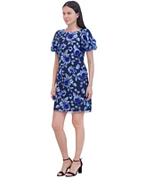 Eliza J Women's Floral Embroidered Puff-Sleeve Sheath Dress