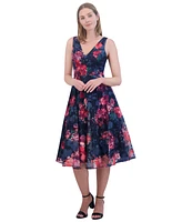 Eliza J Women's Floral Print Sleeveless Fit & Flare Dress