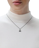 Wonder Fine Jewelry Black & White Diamond Darth Vader Mask 18" Pendant Necklace (1/6 ct. t.w.) in Sterling Silver with Black Rhodium