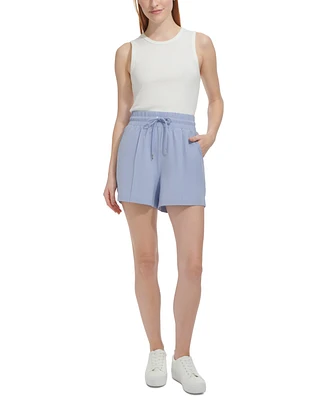 Andrew Marc Sport Women's Lightweight Stretch-Weave Drawstring Shorts