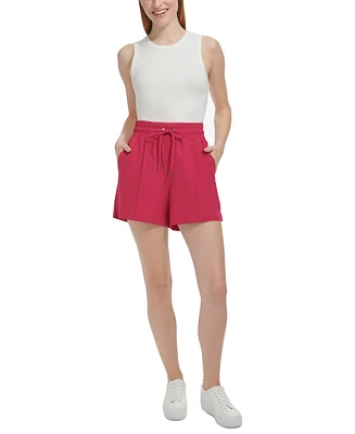 Andrew Marc Sport Women's Lightweight Stretch-Weave Drawstring Shorts