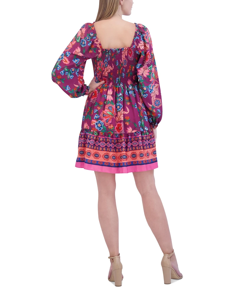 Eliza J Women's Blouson-Sleeve Flounce-Hem Dress