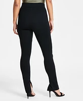 Bar Iii Women's Mid Rise Zip-Cuff Ponte-Knit Leggings, Created for Macy's