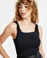 Bar Iii Women's Ruched Twisted-Strap Bodysuit, Created for Macy's