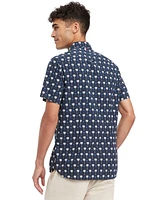 Tommy Hilfiger Men's Slim-Fit Short Sleeve Button-Front Palm Print Shirt