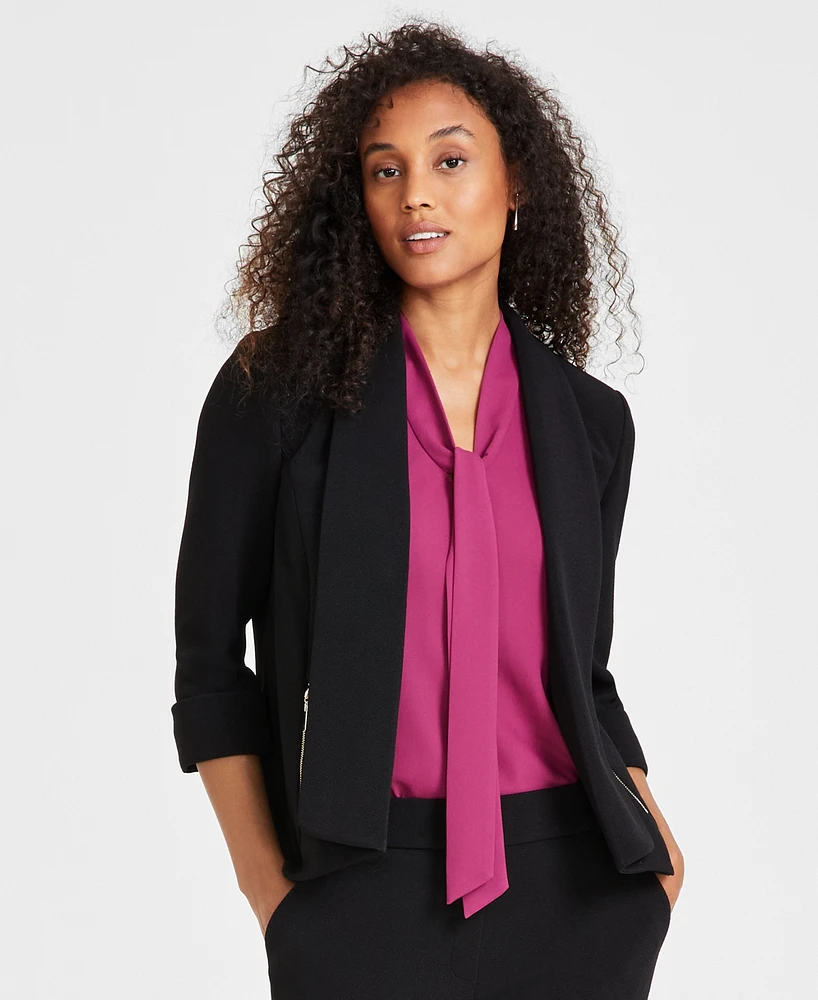 Kasper Petite Shawl Collar Open-Front Jacket