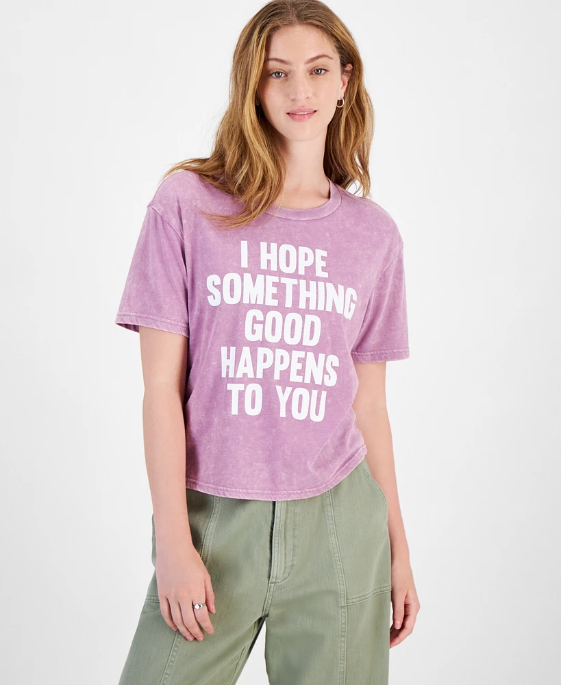 Rebellious One Juniors' I Hope Something Good Happens To You Graphic T-Shirt