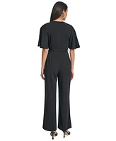 Calvin Klein Women's Flutter-Sleeve Wide-Leg Jumpsuit