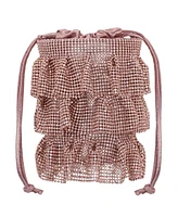 Nina 4 Tired Crystal Mesh Pouch Bag