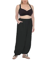 Raviya Plus Cotton Cover-Up Parachute Pants