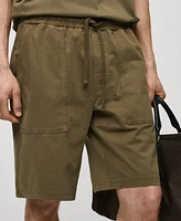 Mango Men's 100% Cotton Drawstring Bermuda Shorts