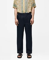 Mango Men's 100% Linen Drawstring Pants