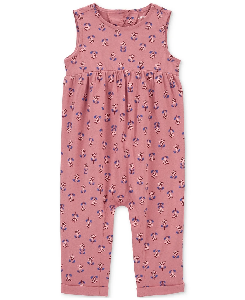 Carter's Baby Girls Floral Cotton Jumpsuit