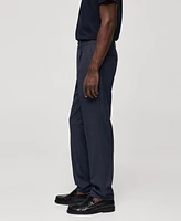 Mango Men's Pleat Detail Wool Pants