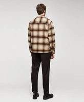 Mango Men's Check Wool-Blend Overshirt