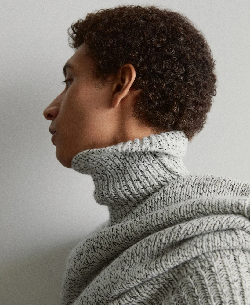 Mango Men's Wool Turtleneck Sweater